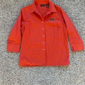 OSU Cowboys Oxford Orange Button-Up Shirt Medium